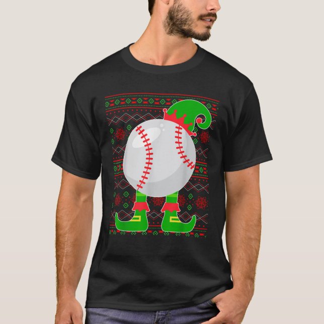 Jingle Ballers Christmas BaseBall Xmas Elf Squad H T-Shirt (Vorderseite)