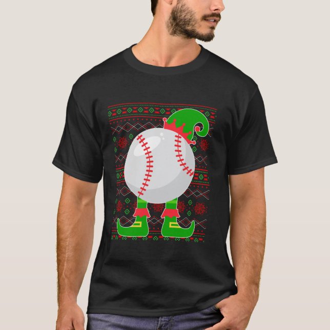 Jingle Ballers Christmas BaseBall Xmas Elf Squad H T-Shirt (Vorderseite)