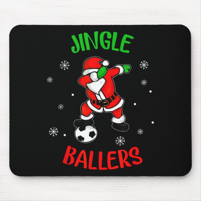Jingle Ballers Christmas Soccer Santa Football  Mousepad (Vorne)