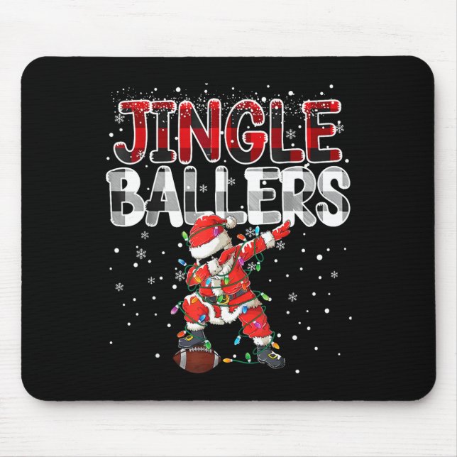 Jingle Ballers Santa Football Christmas Soccer Pla Mousepad (Vorne)