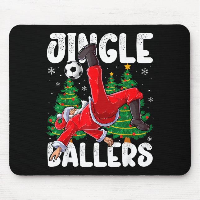 Jingle Ballers Santa Football Christmas Soccer Pla Mousepad (Vorne)