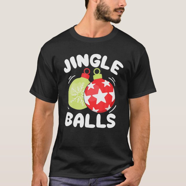 JINGLE BALLS Tinsel Funny Couple Christmas Chestnu T-Shirt (Vorderseite)