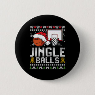 Jingle Balls Ugly Christmas Pajama Cool Sport X-Ma Button
