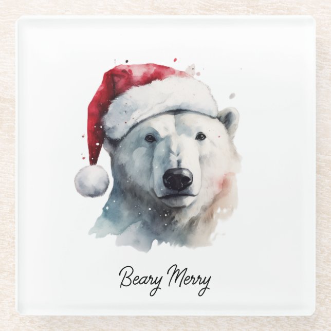 Jingle Bear Joy, individuell Glasuntersetzer (Vorderseite)