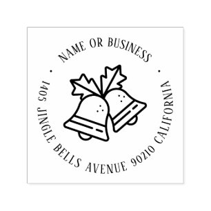 Jingle Bell Christmas Mail Name und Rücksendeadres Permastempel