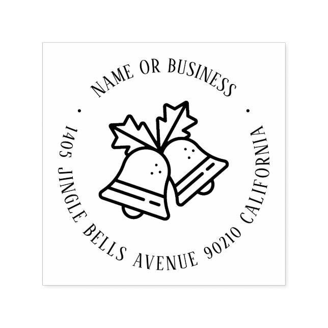 Jingle Bell Christmas Mail Name und Rücksendeadres Permastempel (Design)