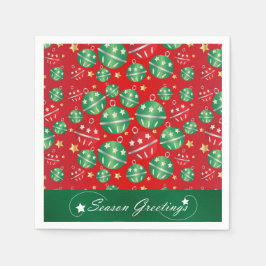 Jingle Bell Christmas Ornament Design Pattern Serviette