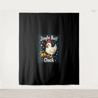 Jingle Bell Cluck Chicken Wandteppich