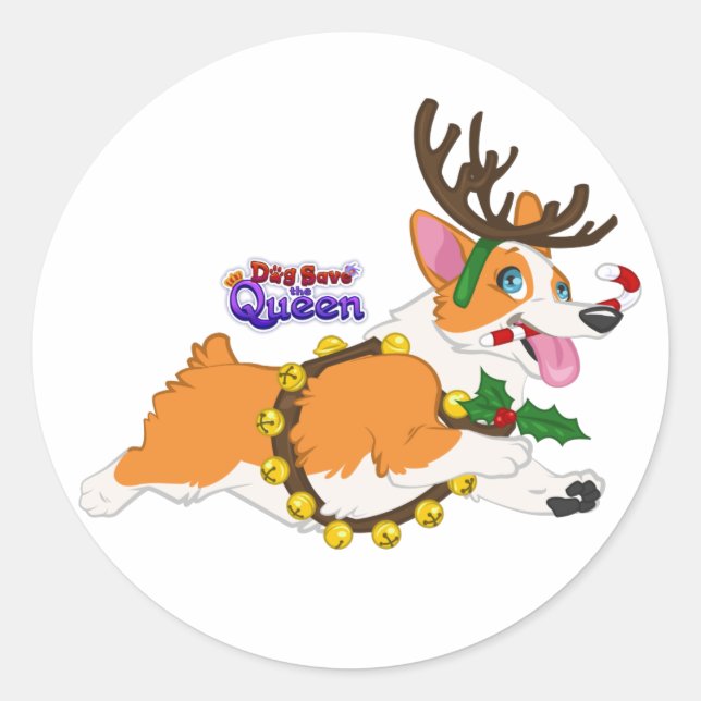 Jingle Bell Corgi - Stickers (Vorderseite)