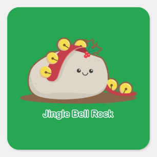 Jingle Bell-Felsen Quadratischer Aufkleber