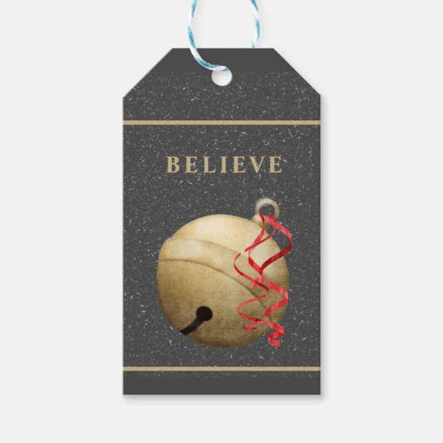 JINGLE BELL, GLAUBE Weihnachten Geschenkanhänger (Vorderseite)