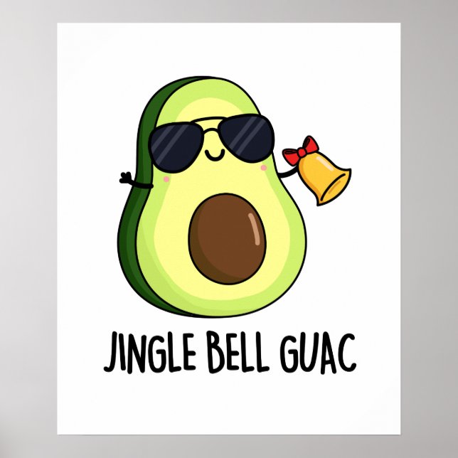 Jingle Bell Guac Funny Avocado Christmas Pub Poster (Vorne)