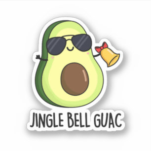 Jingle Bell Guac Funny Avocado Pun Aufkleber