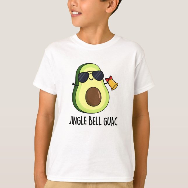 Jingle Bell Guac Funny Avocado Pun T-Shirt (Vorderseite)