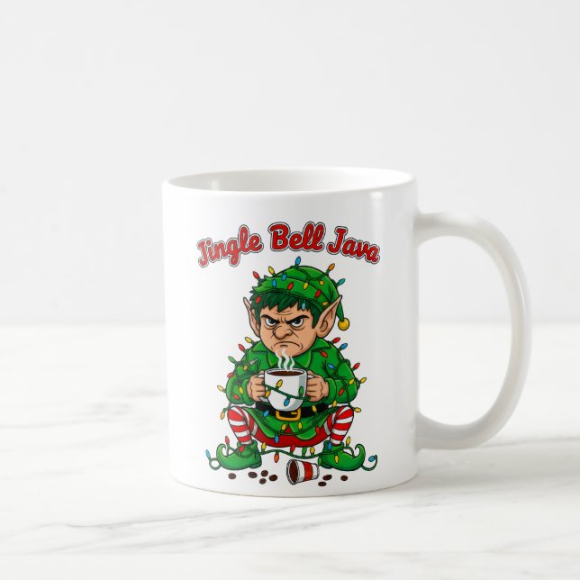 Jingle Bell Java Funny Elf Coffee Design Kaffeetasse (Rechts)