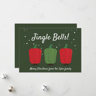Jingle Bell Paprikaschoten Fun Pun Food Niedlich W Feiertagskarte