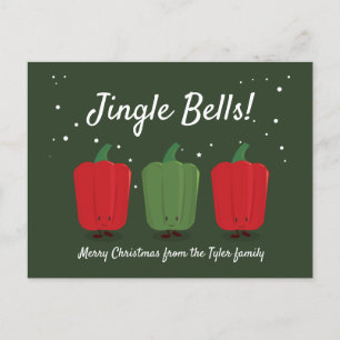 Jingle Bell Paprikaschoten Weihnachts Postcard Feiertagspostkarte