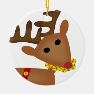 Jingle Bell-Ren-Weihnachtsfeiertags-Verzierung Keramikornament