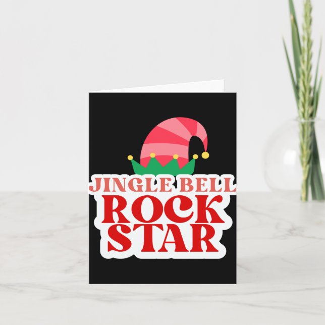 Jingle Bell Rock Star Black Christmas Toddler T Sh Karte (Vorderseite)