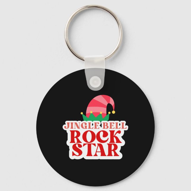 Jingle Bell Rock Star Black Christmas Toddler T Sh Schlüsselanhänger (Vorderseite)