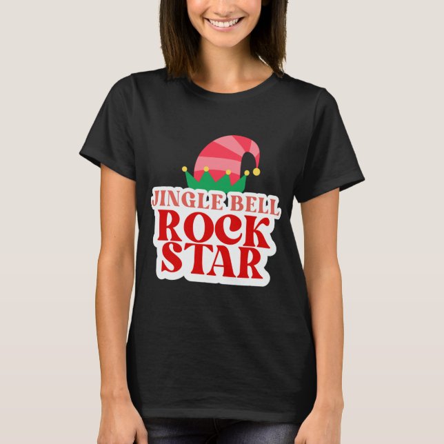 Jingle Bell Rock Star Black Christmas Toddler T Sh T-Shirt (Vorderseite)