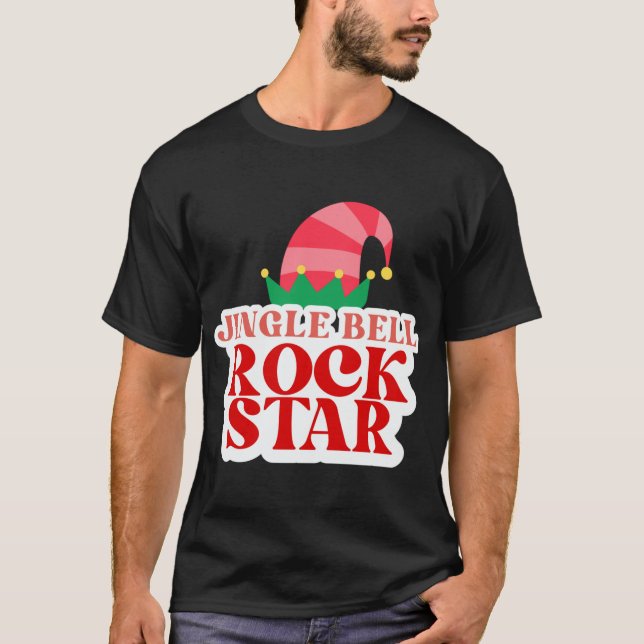 Jingle Bell Rock Star Black Christmas Toddler T Sh T-Shirt (Vorderseite)