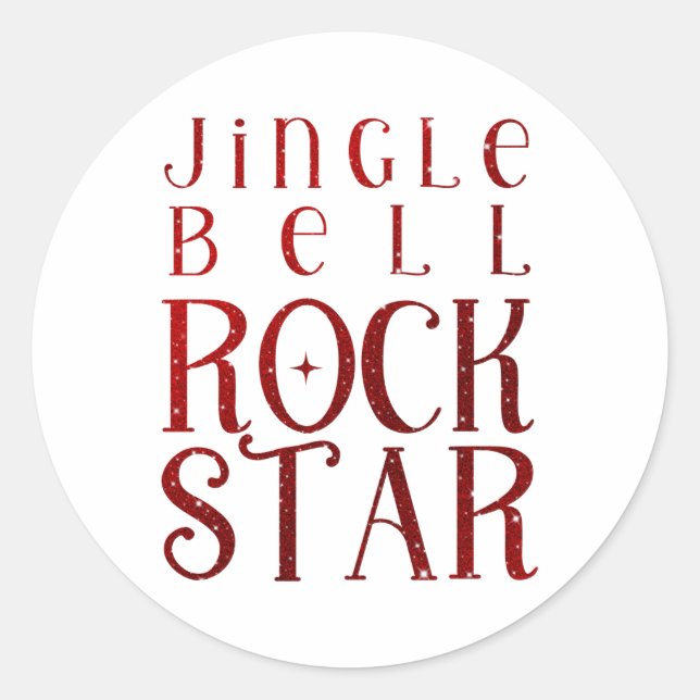 Jingle Bell Rock Star Christmas Boys White  Runder Aufkleber (Vorderseite)