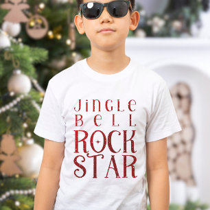 Jingle Bell Rock Star, Christmas Boys White T-Shirt