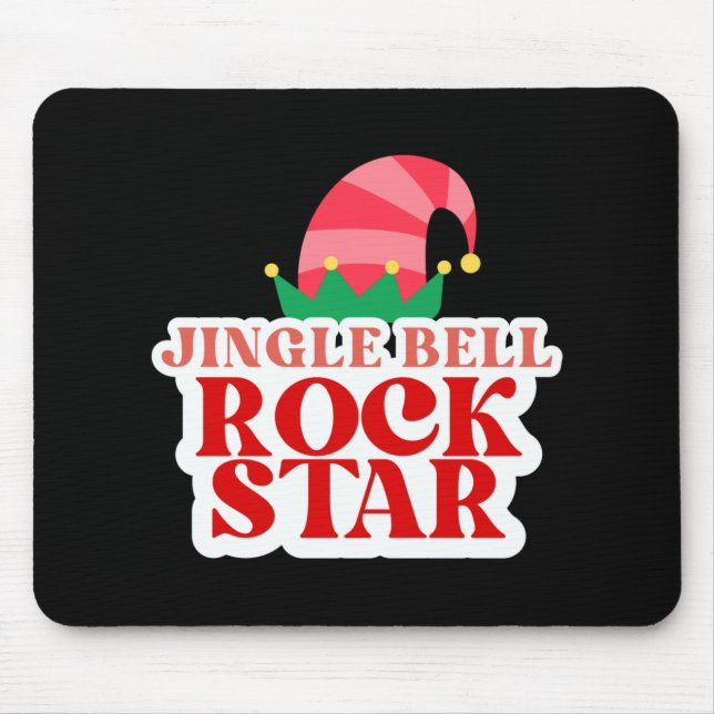 Jingle Bell Rock Star Christmas Girls Jersey T Shi Mousepad (Vorne)