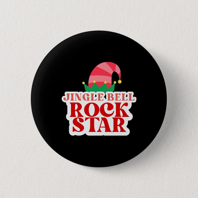 Jingle Bell Rock Star Christmas Toddler Baby T Shi Button (Vorderseite)