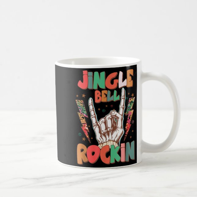 Jingle Bell Rockin Groovy Retro Christmas Xmas Ske Kaffeetasse (Rechts)