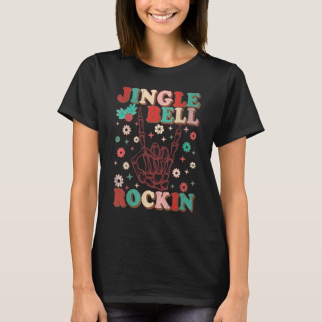 Jingle Bell Rockin Retro Christmas Morning Christm T-Shirt (Vorderseite)
