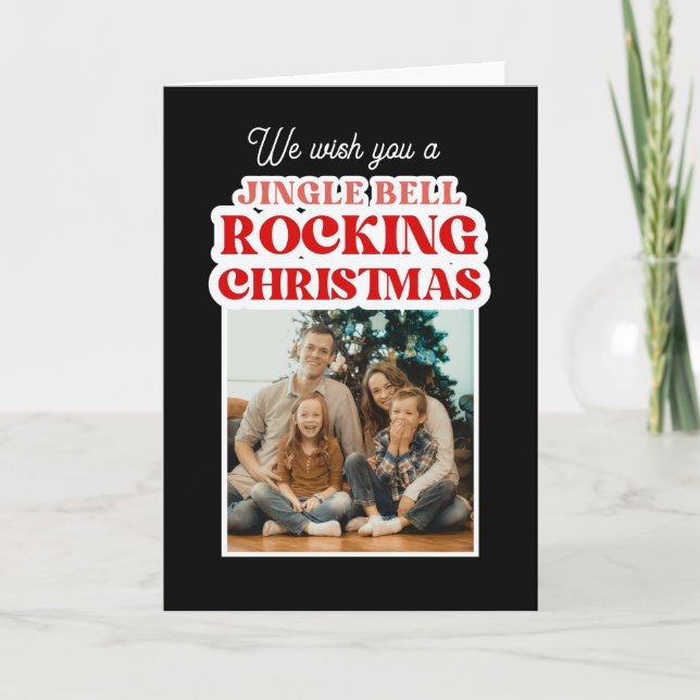 Jingle Bell Rocking Christmas Feiertagskarte (Vorderseite)