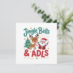 Jingle Bells ADLS Ergotherapie OT Rentier Feiertagskarte