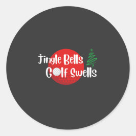 Jingle Bells and Golf Swells Runder Aufkleber
