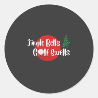 Jingle Bells and Golf Swells Runder Aufkleber