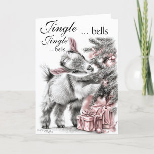 Jingle Bells - Baby Goat Christmas Feiertagskarte