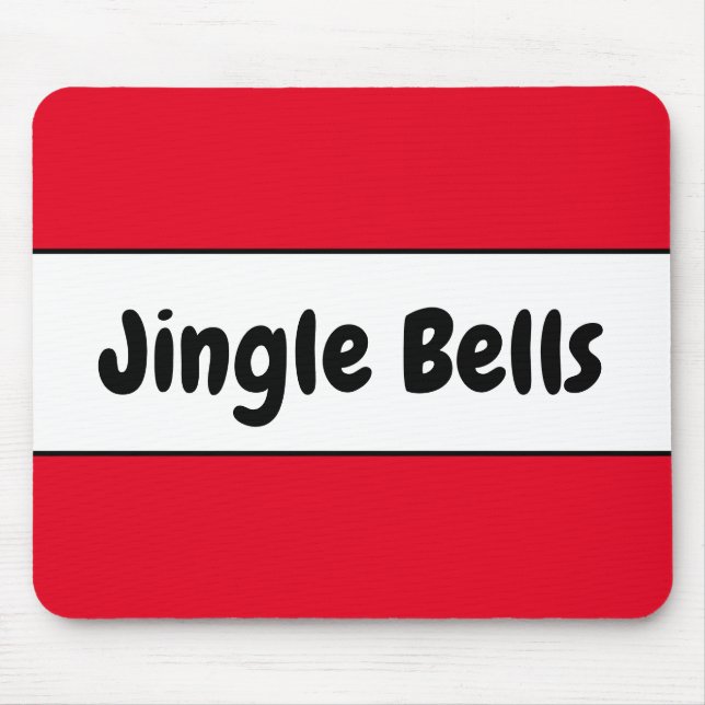 JINGLE BELLS Bright farbenfrohe rote Streifen Mousepad (Vorne)