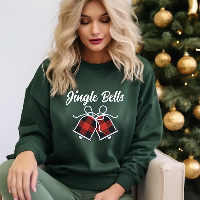 Jingle Bells & Buffalo Karierter Weihnachtsbrell M Sweatshirt (Von Creator hochgeladen)