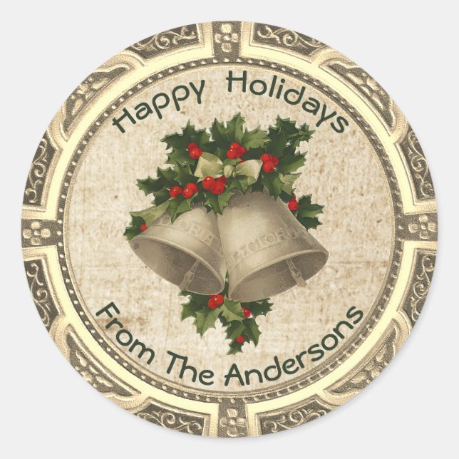 Jingle Bells Christmas Classic Round Sticker (Vorderseite)