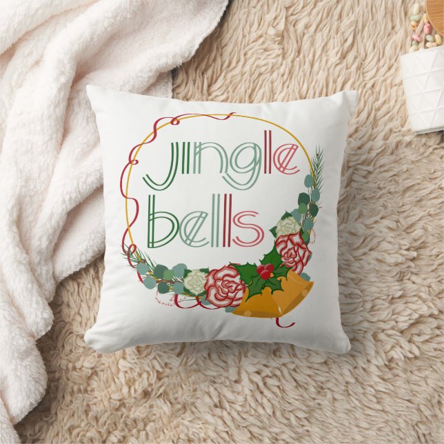 Jingle Bells Christmas Decorative Pillow Kissen (Decke)