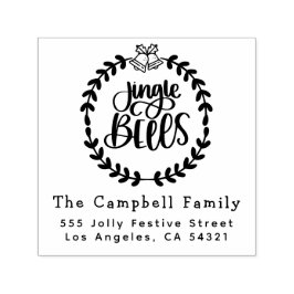 Jingle Bells Christmas Family Name Rücksendeadress Permastempel