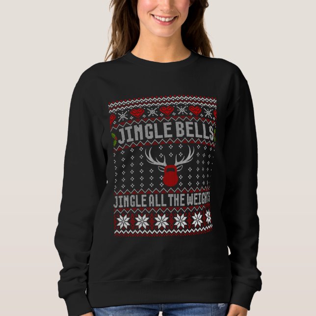 Jingle Bells Christmas Fitness Kettle Bell Workout Sweatshirt (Vorderseite)