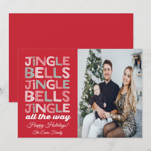 Jingle Bells Christmas Foto Grußkarte Einladung