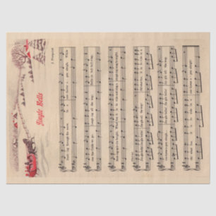 Jingle Bells Christmas Holiday Carol Sheet Music Seidenpapier