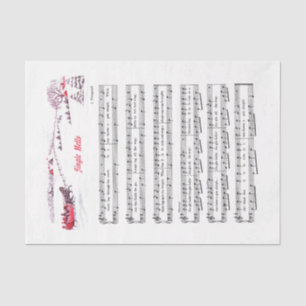 Jingle Bells Christmas Holiday Carol Sheet Music Seidenpapier