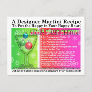 Jingle Bells Christmas Martini Rezept Postcard Postkarte