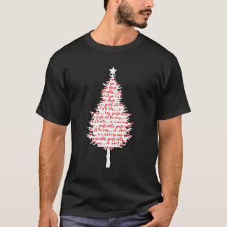 Jingle Bells Christmas Tree Red and White T-Shirt