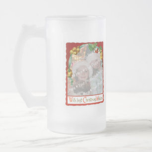 Jingle Bells Christmas wünscht Add-A-Foto-Rahmen Mattglas Bierglas
