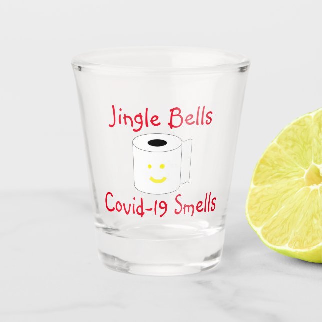 Jingle Bells Covid-19 Smells Schnapsglas (Vorderseite)